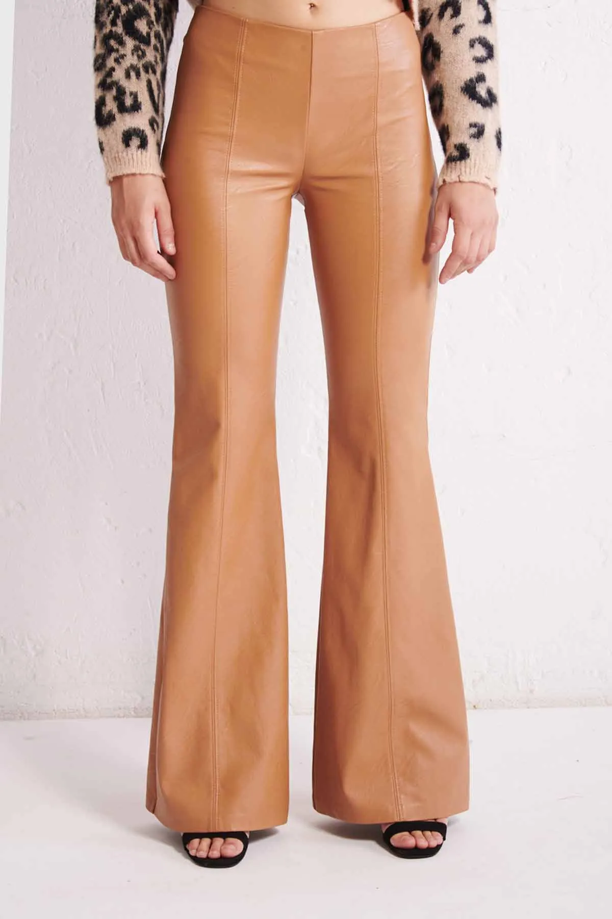 ANIYE BY Pantalone svasato in ecopelle Tati