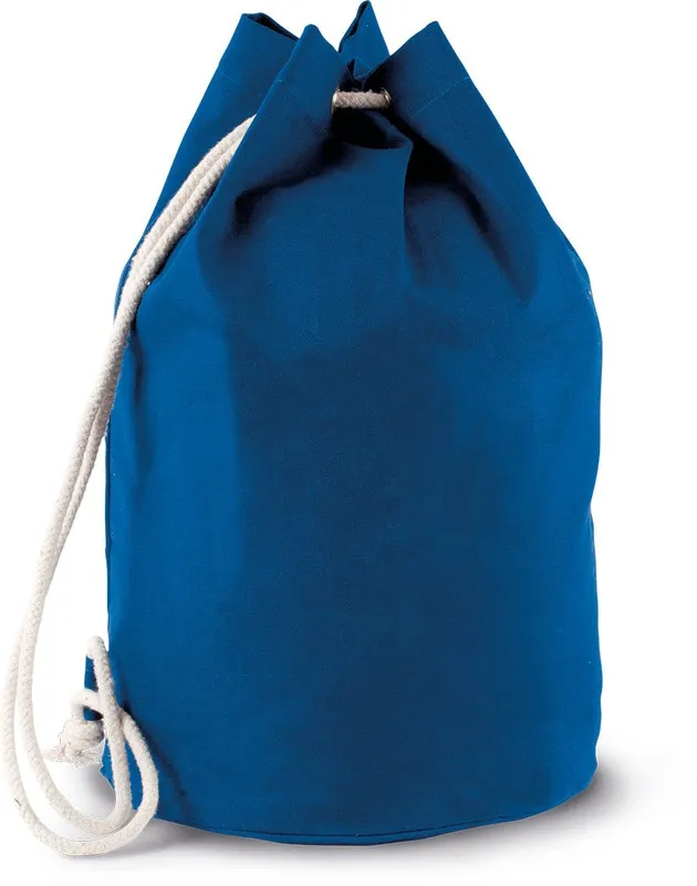 Borsa con coulisse in cotone blu scuro