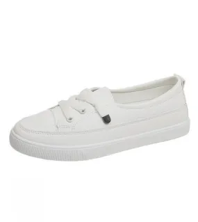 Comemore Comfortable Womens Casual Flat White Laceup Shoes Summer Vulcanized Sneakers Ladies Light Soft Shallow Mouth L