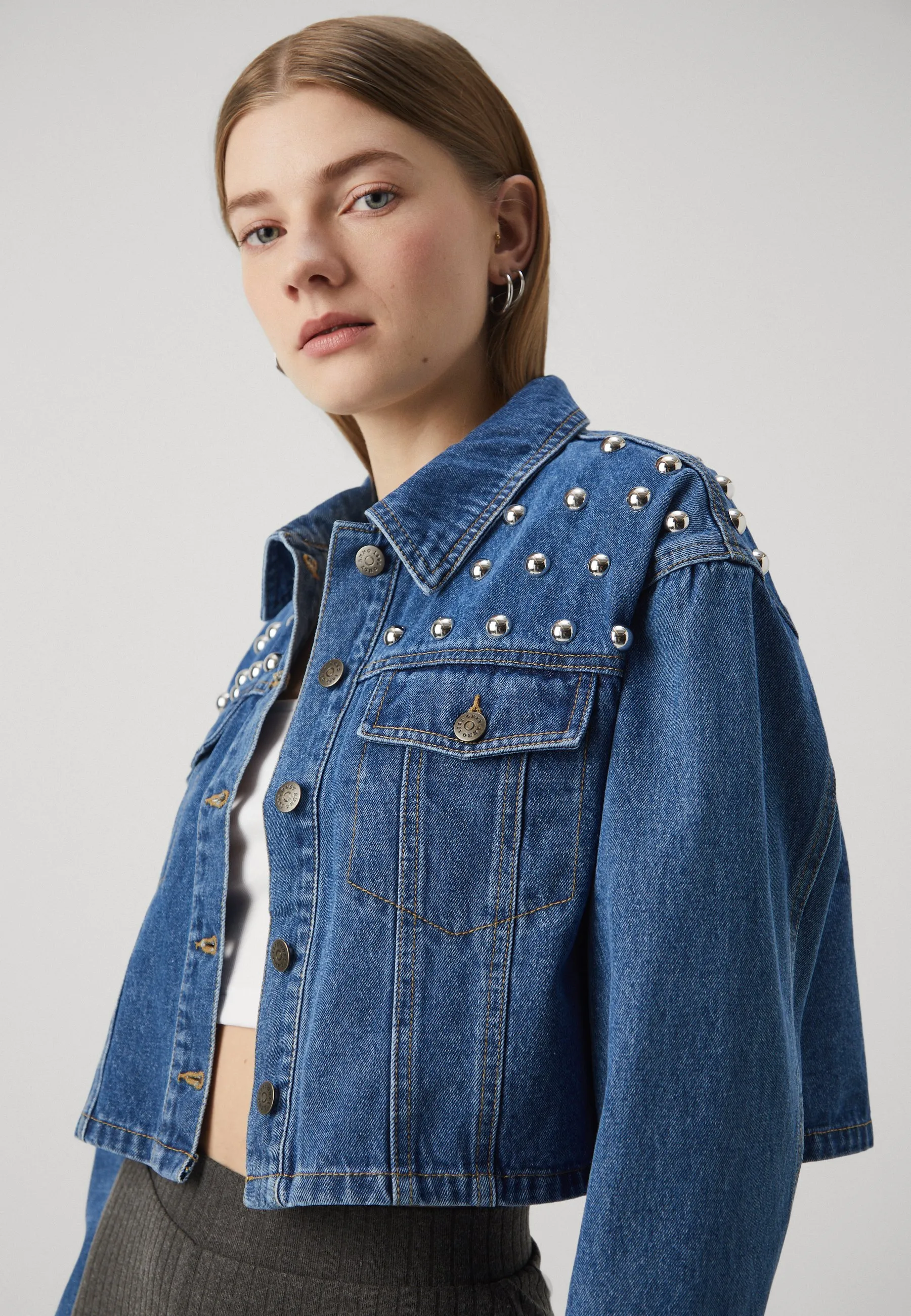 ONLZENDAYA STUD JACKET  - Giacca di jeans