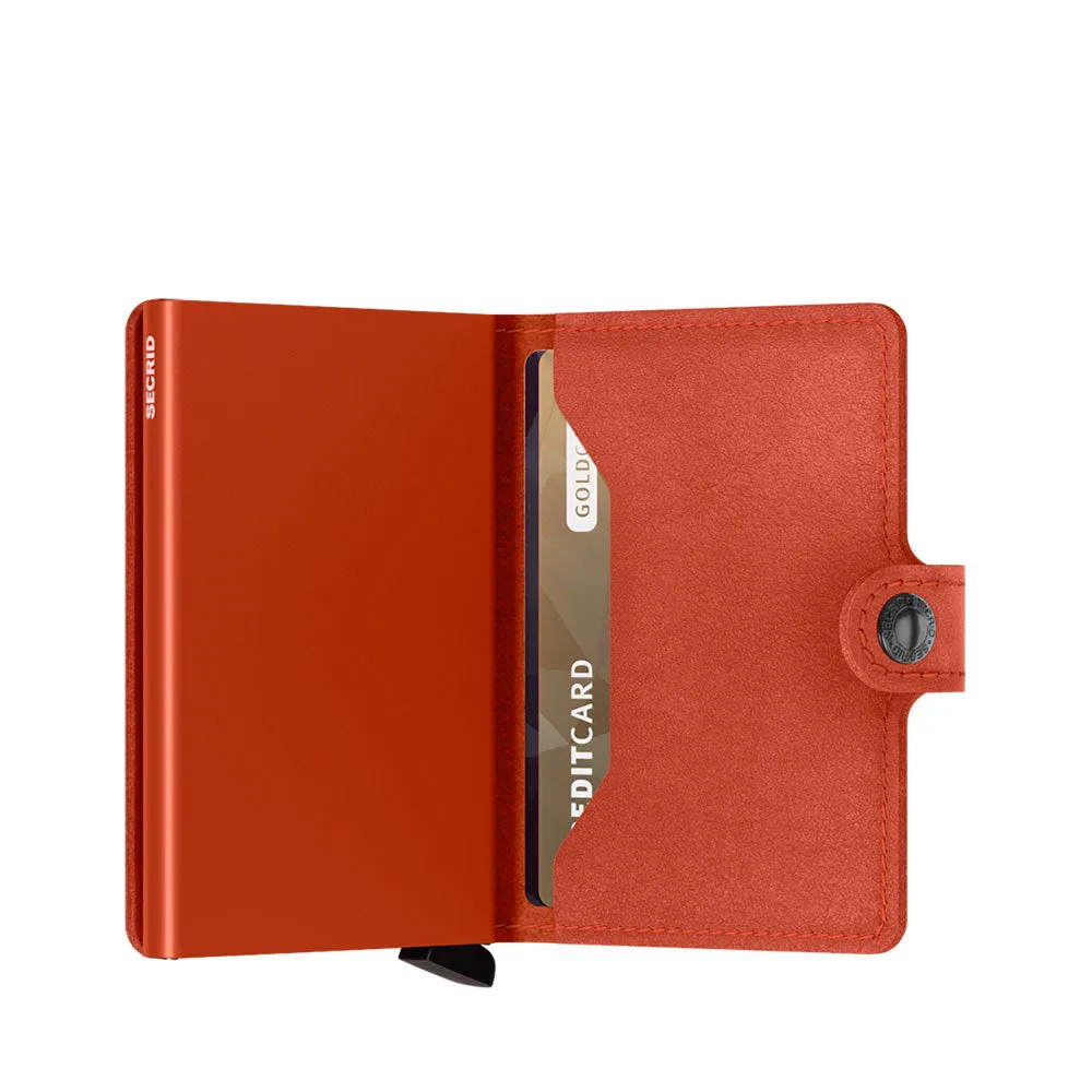 Porta Carte con Clip SECRID linea Original in Pelle Orange con RFID